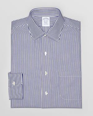 Brooks Brothers Broadcloth Bengal Stripe Non-iron Dress Shirt - Regent Fit