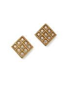 Roberto Coin 18k Yellow Gold Byzanite Barocco Diamond Square Cluster Stud Earrings