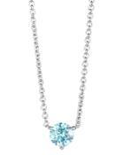 Lightbox Jewelry Lab-grown Blue Diamond Solitaire Pendant Necklace In Sterling Silver, 0.75 Ct. T.w, 16-18