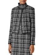 St. John Knits Broken Shadow Plaid Knit Jacket