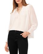 1.state Smocked Tie Neck Top