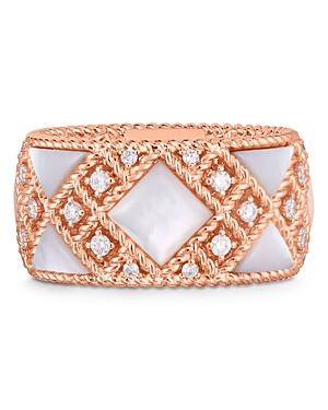 Roberto Coin 18k Rose Gold Palazzo Ducale Mother-of-pearl & Diamond Ring