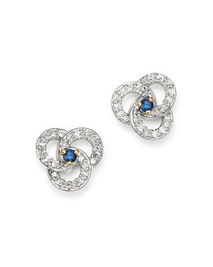 Adina Reyter 14k Yellow Gold Diamond & Sapphire Petals Stud Earrings