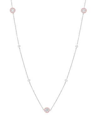 Crislu Fiore Station Necklace In Platinum-plated Sterling Silver Or 18k Rose Gold-plated Sterling Silver, 36