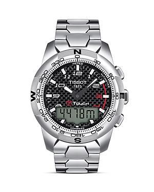 Tissot T-touch Ii Men's Black Carbon Quartz Multifunction Titanium Watch, 43mm
