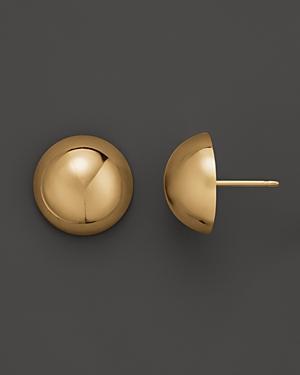 14k Yellow Gold Polished Button Earrings, 12mm