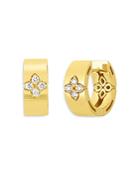 Roberto Coin 18k Yellow Gold Love In Verona Diamond Hoop Earrings
