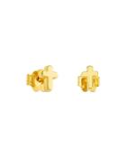Tous 18k Yellow Gold Cross Stud Earrings