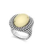 Lagos Sterling Silver & 18k Yellow Gold High Bar Oval Statement Ring
