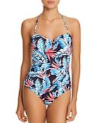Tommy Bahama Palms V-wire Bandeau One Piece Swimsuit