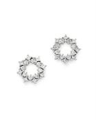 Bloomingdale's Princess-cut & Round Diamond Circle Stud Earrings In 14k White Gold, 0.50 Ct. T.w. - 100% Exclusive