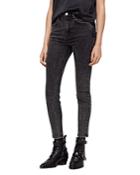 Allsaints Nyla High-rise Ankle Skinny Jeans In Washed Black