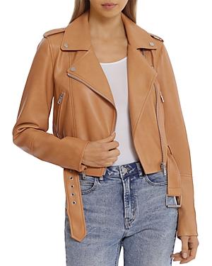 Bagatelle Faux Leather Belted Biker Jacket