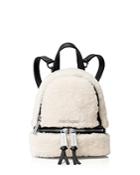 Michael Michael Kors Rhea Extra Small Shearling Zip Messenger Backpack