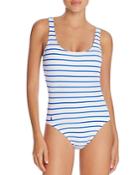 Polo Ralph Lauren French Stripe Laced Back One Piece Swimsuit
