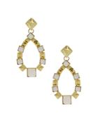 Sparkling Sage Pyramid Open Teardrop Earrings - Compare At $57