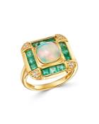 Bloomingdale's Opal, Emerald & Diamond Statement Ring In 14k Yellow Gold - 100% Exclusive