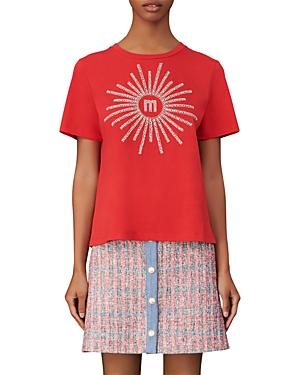 Maje Tella Cotton Rhinestone Tee