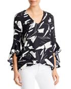 Vince Camuto Flutter Sleeve V Neck Top