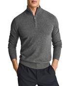 Reiss Royal Cashmere Solid Regular Fit Quarter Zip Mock Neck Sweater
