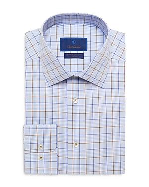 David Donahue Cotton Glen Plaid Trim Fit Dress Shirt
