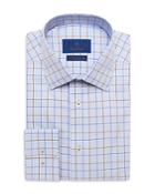 David Donahue Cotton Glen Plaid Trim Fit Dress Shirt