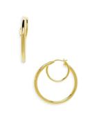 Argento Vivo Double Hoop Earrings In 14k Gold Plated Sterling Silver