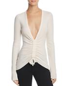 T By Alexander Wang Ruched Wool Top
