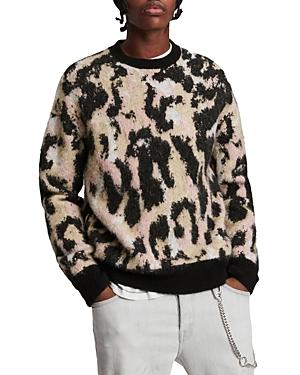 Allsaints Lunar Abstract Jacquard Oversized Fit Crewneck Sweater