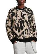 Allsaints Lunar Abstract Jacquard Oversized Fit Crewneck Sweater