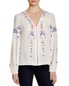 Parker Persimmon Embroidered Top