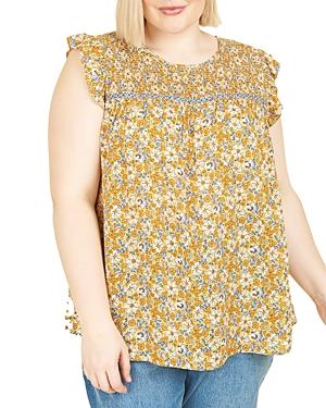 Daniel Rainn Plus Smocked Yoke Top