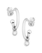 Bloomingdale's Diamond Hoop Earrings In 14k White Gold, 0.06 Ct. T.w. - 100% Exclusive