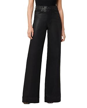 Joe's Jeans The Mia Coated High Rise Wide Leg Jeans In Black