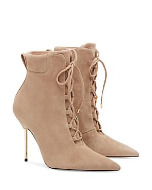 Good American Women's Scandal Lace Up High Heel Booties