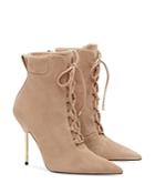 Good American Women's Scandal Lace Up High Heel Booties