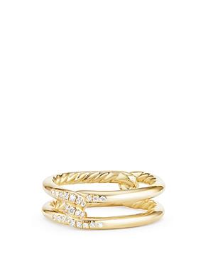 David Yurman Continuance Knot Ring With Diamonds In 18k Gold