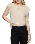 Bcbgeneration Fringed Cropped Top