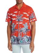 Lacoste Short-sleeve Island-print Regular Fit Camp Shirt