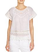 Joie Ladera Embroidered Eyelet Top