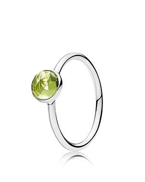 Pandora Ring - Sterling Silver & Glass August Birthstone Droplet