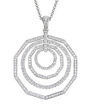 David Yurman 18k White Gold Stax Full Pave Pendant Necklace With Diamonds, 32
