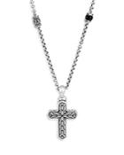 John Hardy Sterling Silver Classic Chain Onyx Cross Pendant Necklace, 22