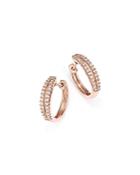 Diamond Double Row Hoop Earrings In 14k Rose Gold, .30 Ct. T.w. - 100% Exclusive