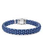 Lagos 18k Yellow Gold & Sterling Silver Blue Ceramic Bead Bracelet