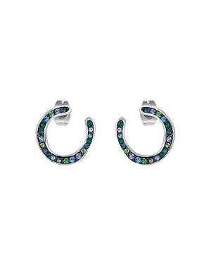 Adore Multicolor Pave Crystal Frontal Hoop Earrings