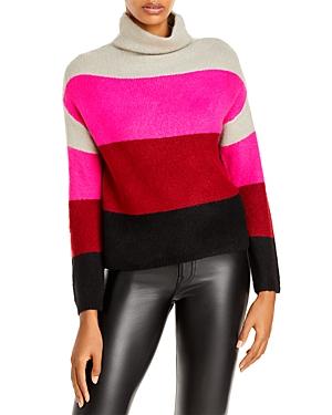 Aqua Color Blocked Stripe Turtleneck Sweater - 100% Exclusive