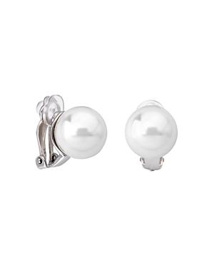 Majorica Sterling Silver Simulated Pearl Clip-on Stud Earrings