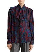 Ralph Lauren Paisley Tie Neck Blouse