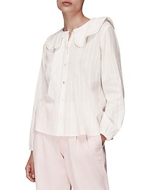 Whistles Darcie Collared Pleated Top